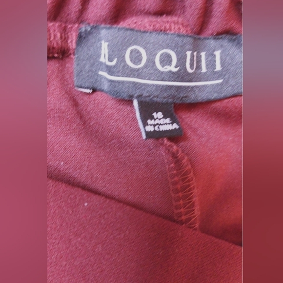 Eloquii Maroon Straight Leg Trouser Size 16 Front Slit Pants Office Date Preppy - Picture 6 of 10